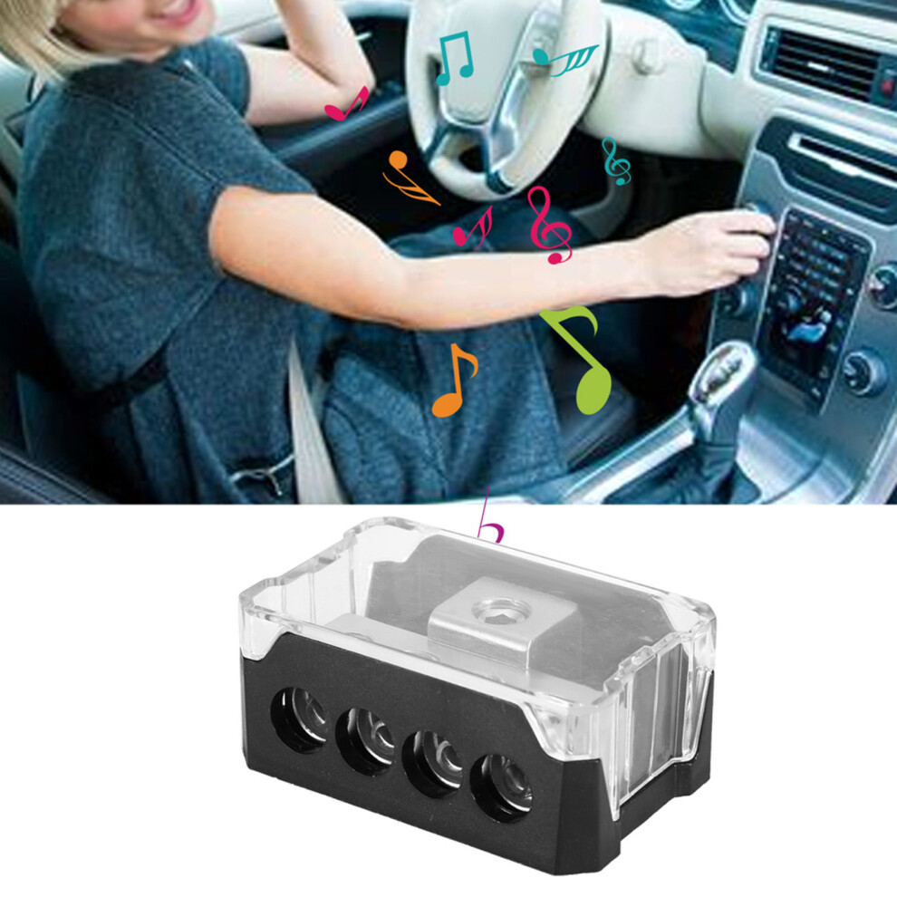 Car Audio Power Supply Distribution Splitter 1*0Ga In 4*4Ga Out 7891390776759
