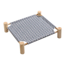 Cama Tipo Hamaca para Gatos y Perros, Hamaca de Madera para Gatos, Cama de Refrigeración Elevada, Cama para Mascotas Portátil Desmontable para