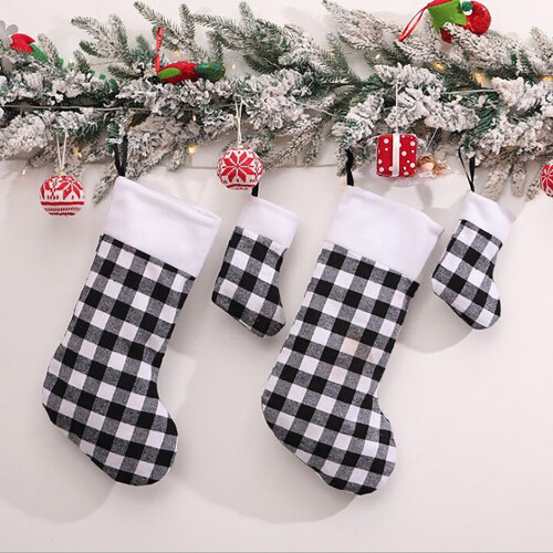 Buffalo Plaid Christmas Stocking Red Black Small 2