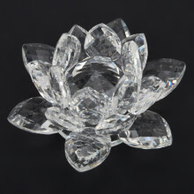 Glas-Lotusblumen-Dekoration für Hochzeiten & Veranstaltungen Quarz-Kristallklar, 10 cm