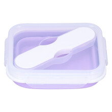 Boîte à lunch pliable et facile à ranger, en silicone avec couvercle étanche, idéale pour la préparation des repas et les voyages, compatible