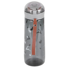 Gourde scolaire avec citations inspirantes, en plastique Tritan sans BPA, bouchon à paille étanche, gourde enfant avec bandoulière réglable,