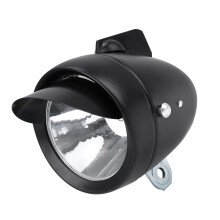 Vintage LED Bicycle Front Headlight with Visor - Metal, Bright Night Light