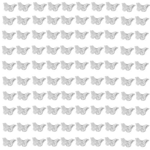 Papillon brodé à double couche avec des perles pour les-Blanc