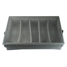 Oxfords Adjustable Compartments Gray Cutlery Storage Box With