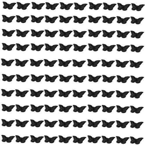 Practical Pearls Decorated Butterfly Appliques For-Black