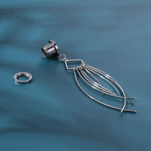 Ear Plug Tunnel Tassel Dangle Jewelry 2 Pcs 2