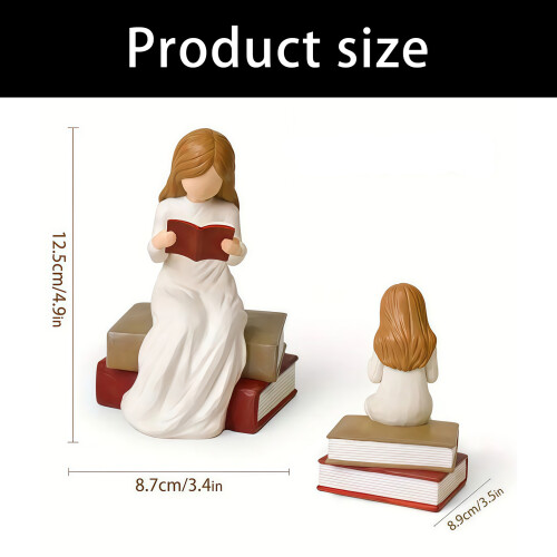 Reading Girl Figurines Reading Thinker Statues Table Ornament 2