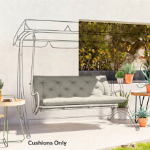 Outsunny Garden Bench Cushion, Seat Pad with Ties, Light Grey