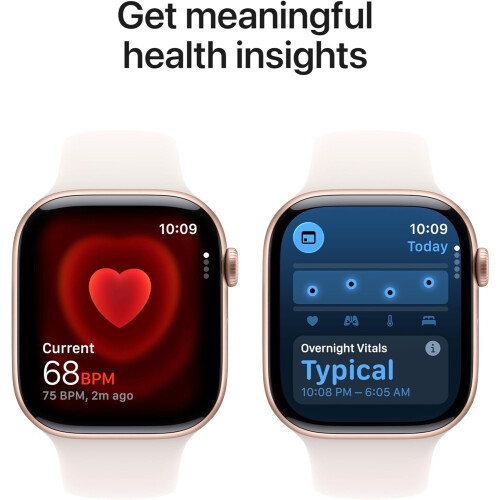 Apple Apple Watch Series 11 GPS 46mm Αλουμίνιο Ροζ Χρυσό MEV74 M/L Αθλητικό Λουράκι Ανοιχτό Ροζ 2