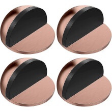 4 Pcs Half Moon Stainless Steel Adhesive Floor with Stickers, Red Bronze