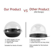 500 Pack Clear Plastic Cupcake Container, Individual Packaging Treat Boxes with Dome Lids for Muffin Macaron