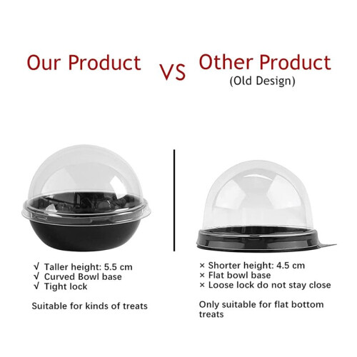 500 Pack Clear Plastic  Cupcake Container, Individual Packaging Treat Boxes with Dome Lids for  Muffin Macaron