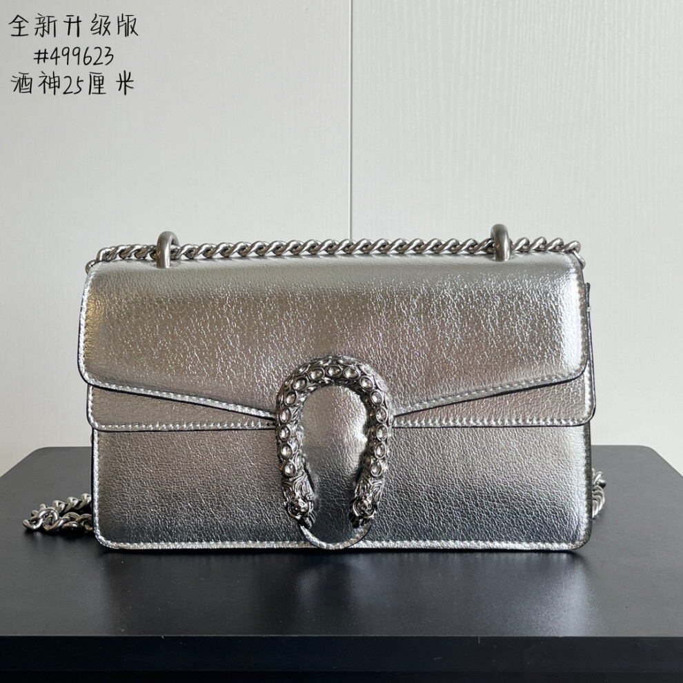 Xhrain Gucci Dionysus Small Crystal Tiger Shoulder Bag Silver 499623 25Cm