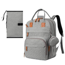 Diaper Bag Backpack Large Capacity Waterproof Baby Changing Nappy Bag with Stroller Straps and Insulated Pockets for Mom and Dad Grey