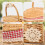Handwoven Wicker Picnic Basket with Lid and Handle Wicker Storage Hamper for 3