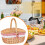 Handwoven Wicker Picnic Basket with Lid and Handle Wicker Storage Hamper for 5