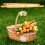 Handwoven Wicker Picnic Basket with Lid and Handle Wicker Storage Hamper for 6
