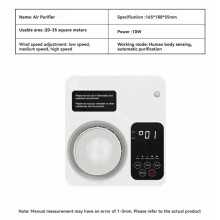 Purificateur D'Air Intelligent à Ions Négatifs pour la Maison et L'Intérieur: Élimine les Odeurs de Formaldéhyde et Désodorise, Prise UE