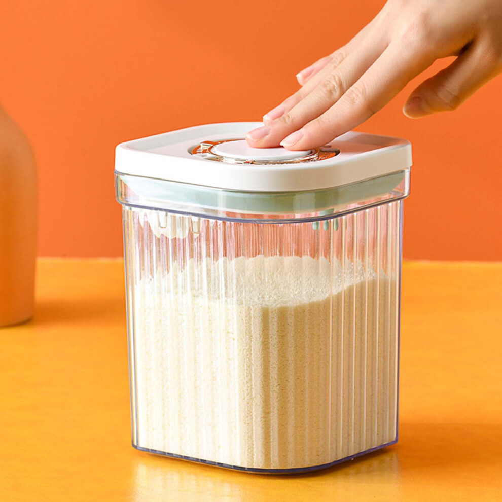 (Transparent, 1200Ml) 1-Button Milk Powder Box White Creation-3C