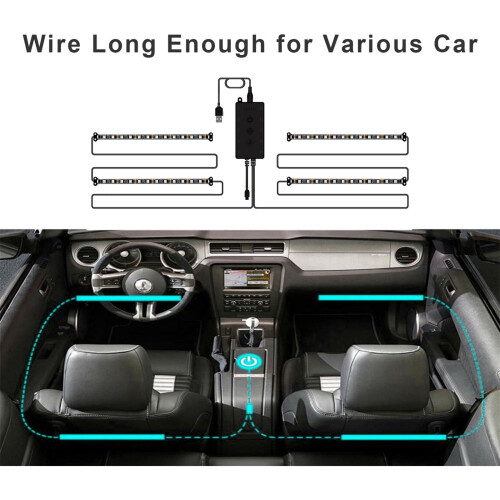 Multi-color Remote Control Light Kit For LED Interior Lights With App Control 4 Car Music Sync LED Light Bars 2