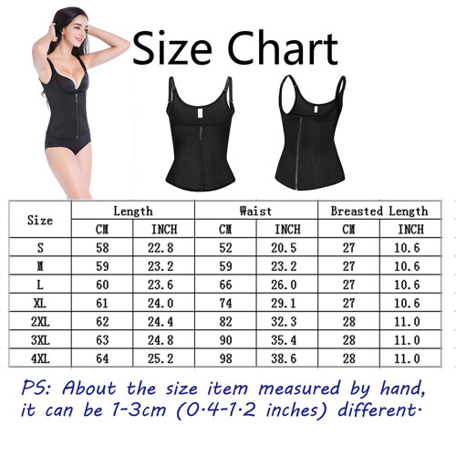 Γυναικείο Slim Shaper Γιλέκο με Κορσέ και Φερμουάρ, Αμάνικο Μπλούζα με Ρυθμιζόμενες 1