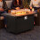 Propane Gas FirePit Table with Tempered Glass Wind Guard 8