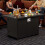 Propane Gas FirePit Table with Tempered Glass Wind Guard 2