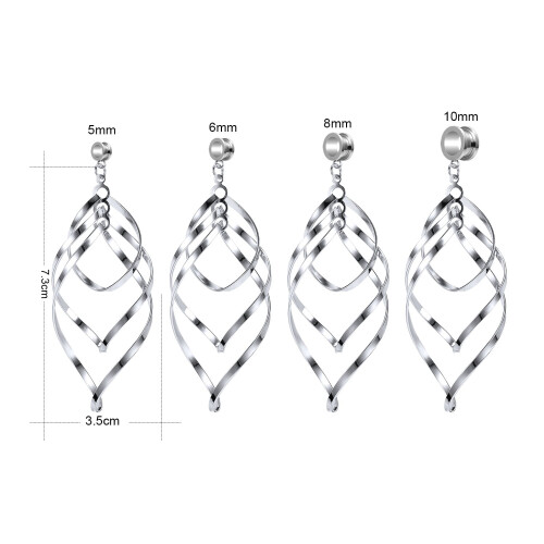 Ear Plug Tunnel Tassel Dangle Jewelry 2 Pcs 2