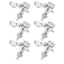 6 Stück Silberne Locking-Gitarrensaiten-Stimmwirbel, Metall Elektrisch Versiegelter Kopf