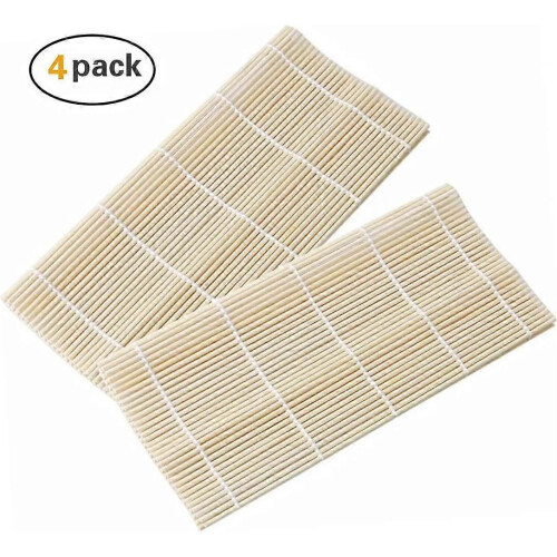 Bamboo Sushi Rolling Mat, 9.5x9.5 Inch, 4 PCS Set 1