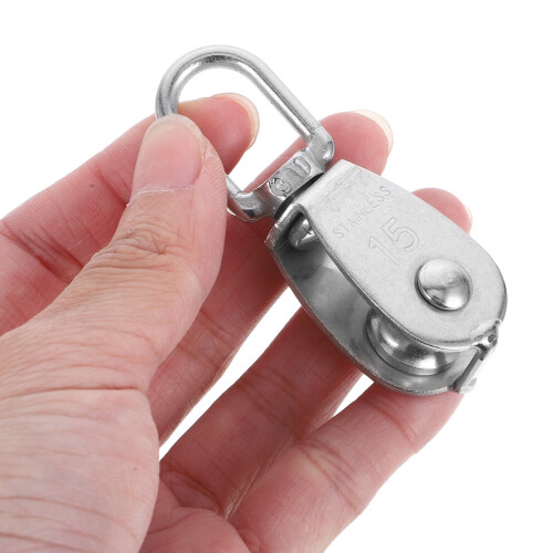 Hanging Wire Towing Pulley Mount Silver 10 Pcs 2