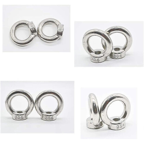 10 Pack M6 304 Stainless Steel Ring Eye Nuts - Lifting & Rigging Hardware 2