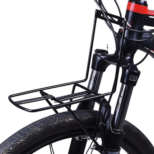 Conjunto de 1 suporte frontal retangular de aço preto para bicicleta estilo mountain bike, dimensões 12,9 x 7,9 x 5,1 polegadas. 1