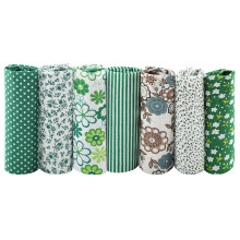 7 Stück 25*25 cm Dunkelgrüner Baumwollstoff-Vierkanthüllen DIY-Viertel-Bündel