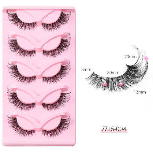 (4) Glitter Beaded Wispy Lashes for Halloween Party