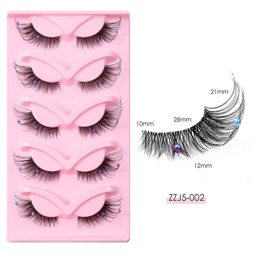 (2) Glitter Beaded Wispy Lashes for Halloween Party