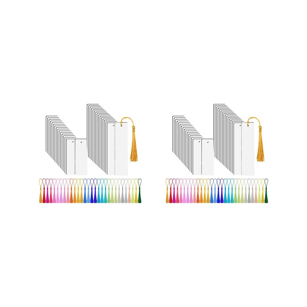 60 Pcs Sublimation Blanks Bookmark, Sublimation Blanks With 60 Pcs Colorful Tassels For Diy Bookmarks Crafts Projects 6034127443802