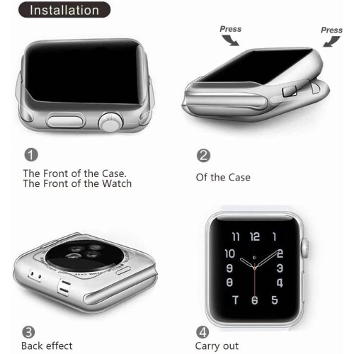 Συμβατό με το XiHAMA Apple Watch Θήκη προφυλακτήρα 38 χιλιοστών – Μαλακή TPU, λεπτό και 2