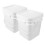White Paint Bucket with Lid and Handle PP Material 2 pcs 6