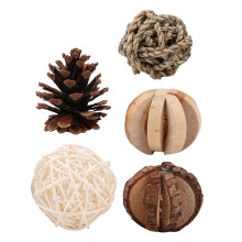 Natural Wooden Pet Toy Set for Hamsters Rats & Small Pets 5pcs