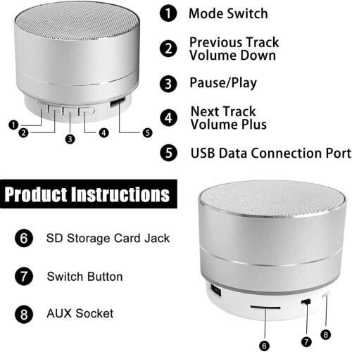 Bluetooth Shower Speaker with LED Light IPX8 Waterproof 2
