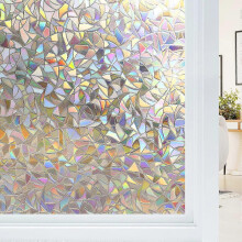 (30x100 cm, C) Matte privacy window film stained glass uv solar static non-adhesive clings for home decorative sun blocking window stickers
