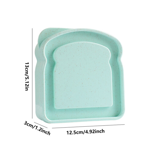 Recipiente reutilizable para sándwiches con forma de tostada, apto para alimentos. 1