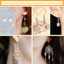 Ganchos para Aretes HipoalergéNicos, Alambres para Aretes, Kit de 600 Piezas para Hacer Aretes con Cierres y Anillas de Salto, A