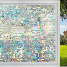 (60x100 cm, L) Matte privacy window film stained glass uv solar static non-adhesive clings for home decorative sun blocking window stickers