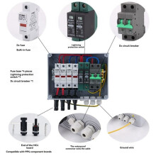 Photovoltaic Combiner Box Circuit Box Combination Box Circuit Breaker Anti-Thunder Protection Fuse 15A Fuse
