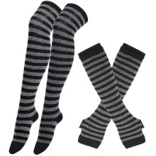 Arm Sleeves Women Fashion Knitted Party Costume Gloves Fingerless Arm Sleeves Windproof Leg Stockings Winter Arm Sleeves