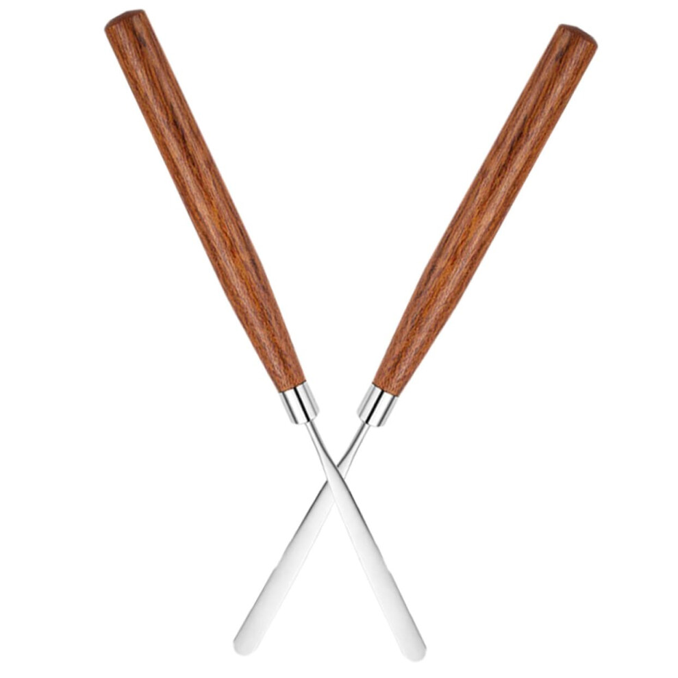 2pcs Metal Makeup Spatula for Foundation Mixing and Hygienic Cosmetic Blending