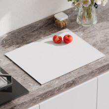 Non-Slip Tempered Glass Chopping Board - Off White, 50x40cm